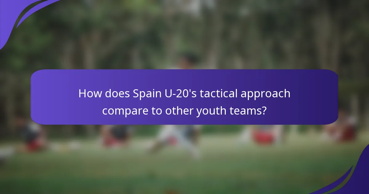 How does Spain U-20's tactical approach compare to other youth teams?