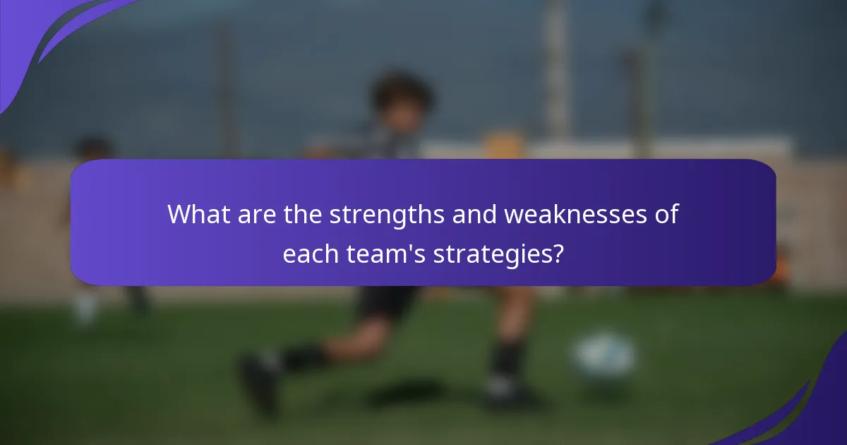 What are the strengths and weaknesses of each team's strategies?