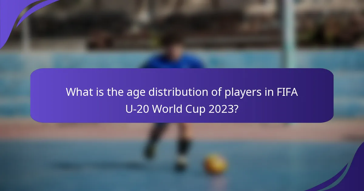 What is the age distribution of players in FIFA U-20 World Cup 2023?