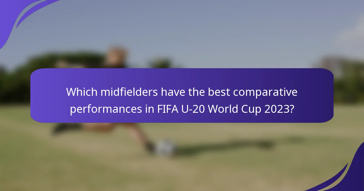 Which midfielders have the best comparative performances in FIFA U-20 World Cup 2023?